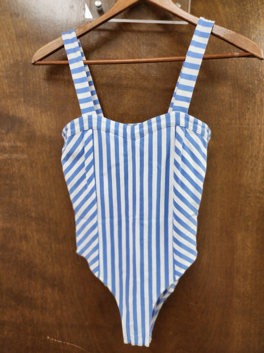 BP Blue and White Striped Bodysuit